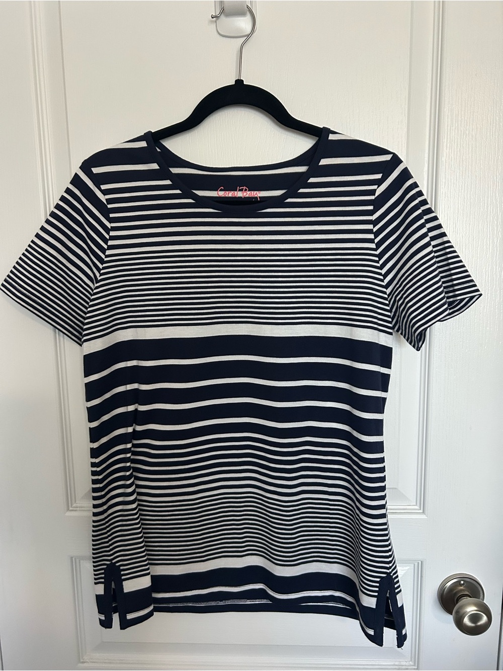 Coral Bay Navy & White Striped Crewneck Tee
